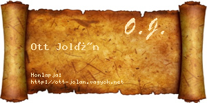 Ott Jolán névjegykártya