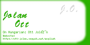 jolan ott business card